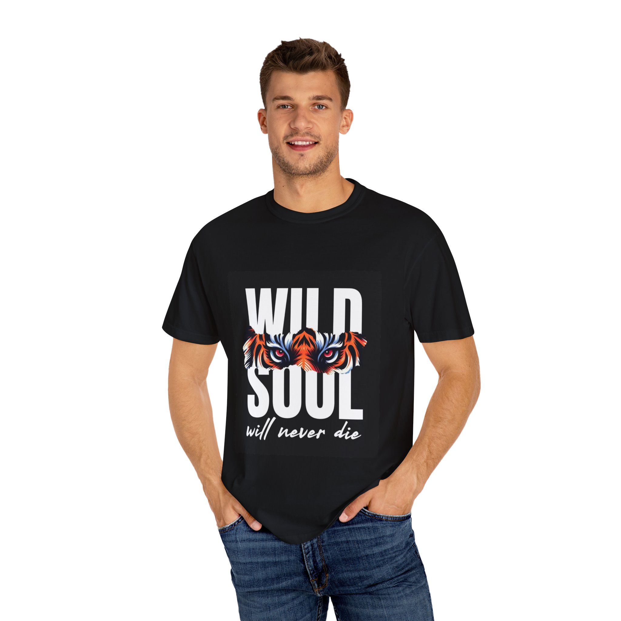 Wild Soul Unisex Garment-Dyed ArtfulTeeshirt, Bohemian Tee, Nature Lover Shirt, Festival Outfit, Unique Gift for Adventurers