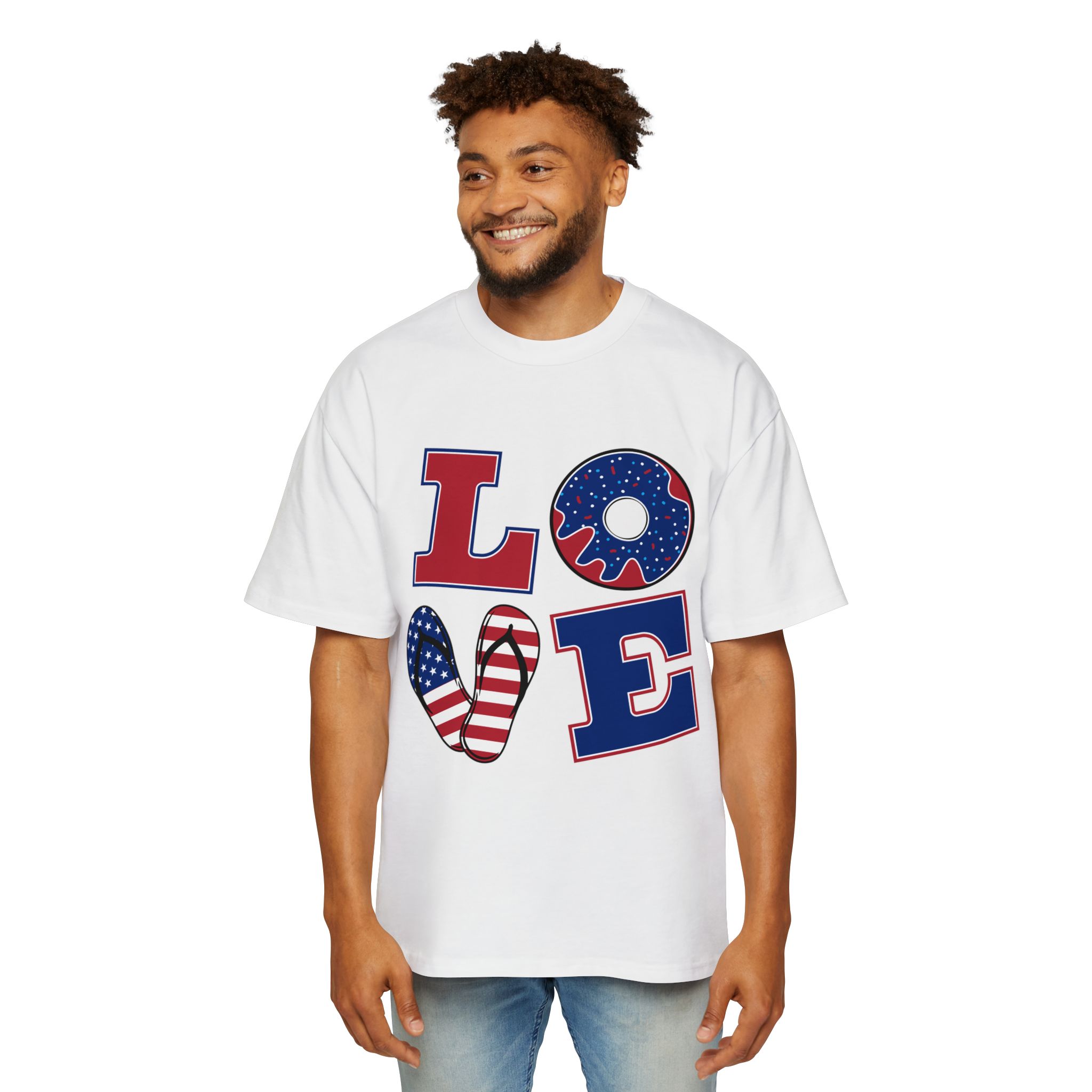 Patriotic Love Tee  Men T-Shirt for BBQ Casual Wear Gifts for Him  Summer Style