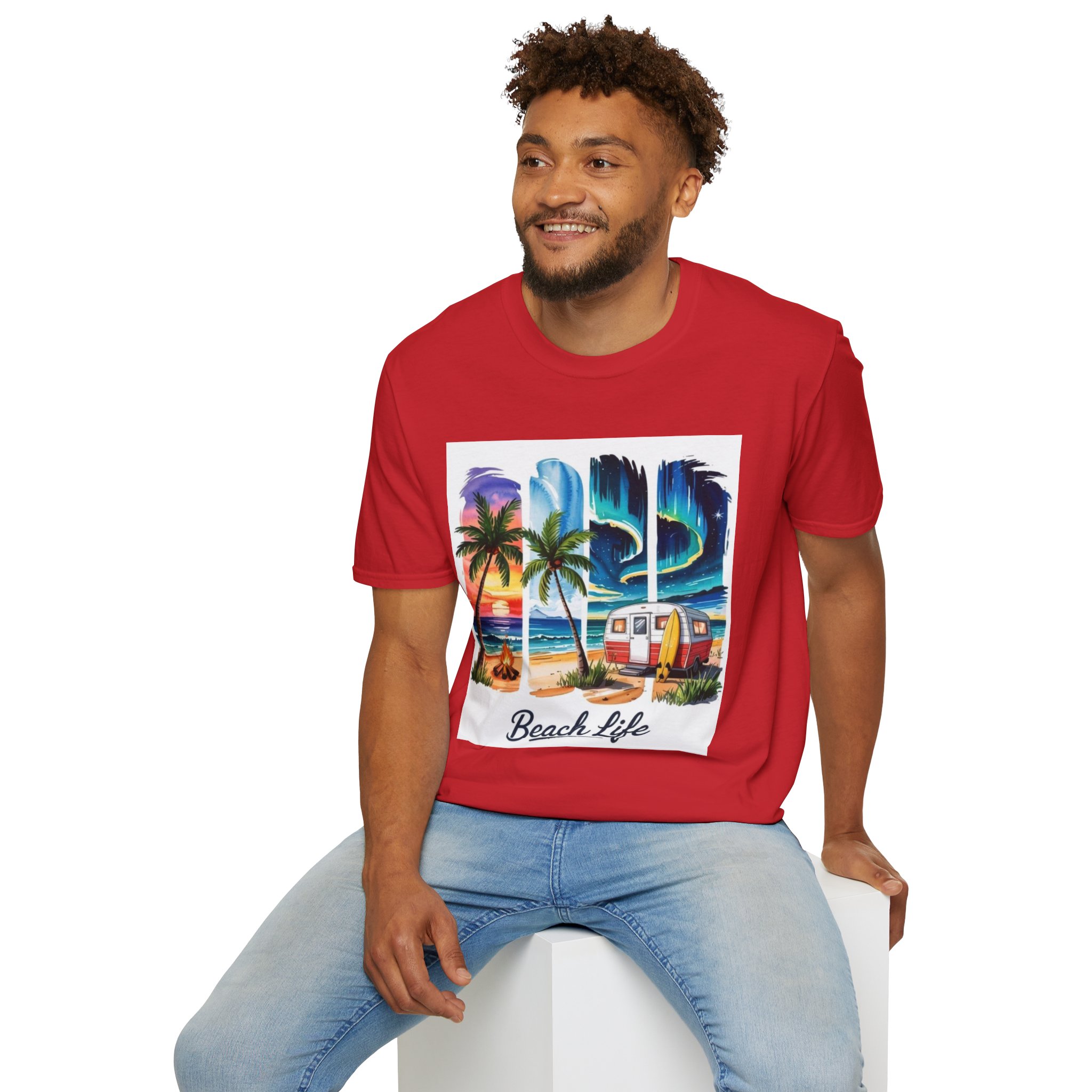 Beach Life T-Shirt, Unisex Tee for Summer, Vacation Shirt, Beach Lover Gift, Tropical Graphic Tee, Casual Wear